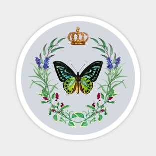 Butterfly Crown and Wreath French Style Design Magnet